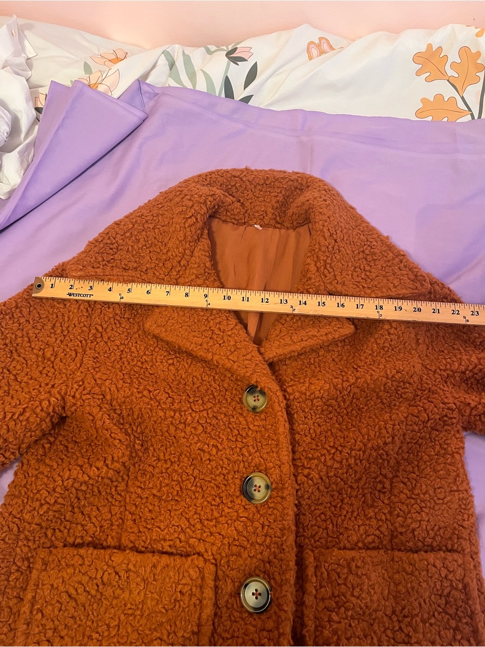 Free People Rust Teddy Button-Front Jacket - Picture 5 of 6